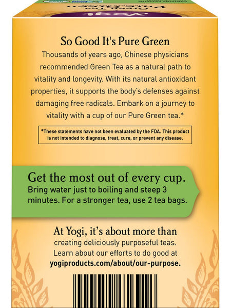 Yogi, Green Tea Pure Green, 16 Tea Bags