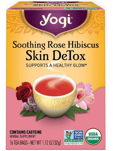 ** 12 PACK ** Yogi, Soothing Rose Hibiscus Skin DeTox, 16 Tea Bags