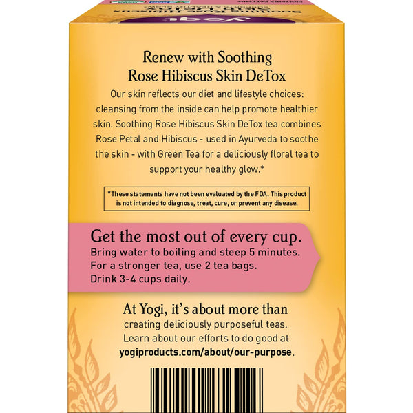 Yogi, Soothing Rose Hibiscus Skin DeTox, 16 Tea Bags