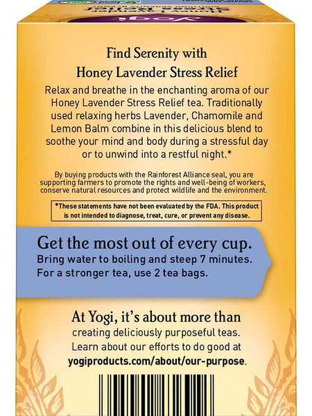 Yogi, Honey Lavender Stress Relief, 16 Tea Bags