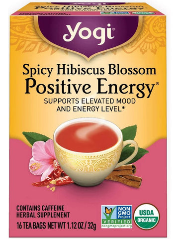 ** 12 PACK ** Yogi, Spicy Hibiscus Blossom Positive Energy, 16 Tea Bags