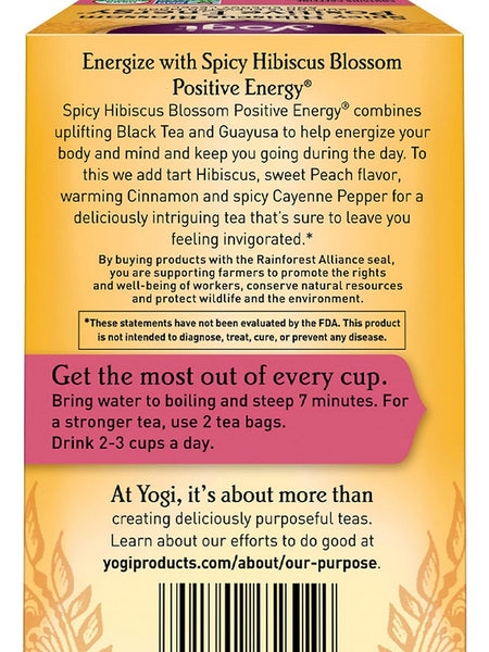 Yogi, Spicy Hibiscus Blossom Positive Energy, 16 Tea Bags