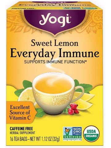 ** 12 PACK ** Yogi, Sweet Lemon Everyday Immune, 16 Tea Bags