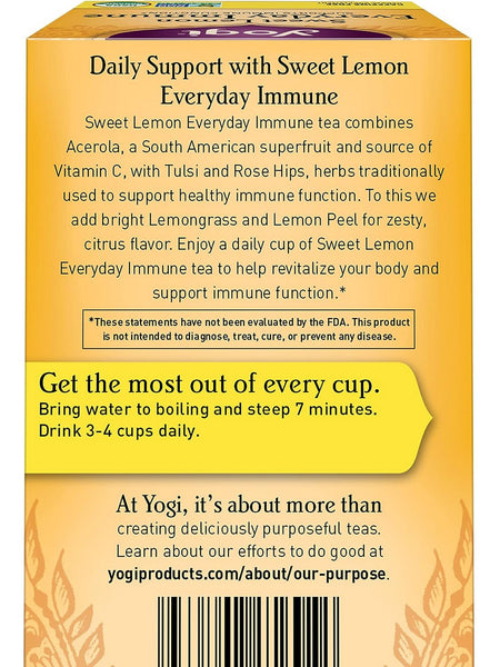 Yogi, Sweet Lemon Everyday Immune, 16 Tea Bags