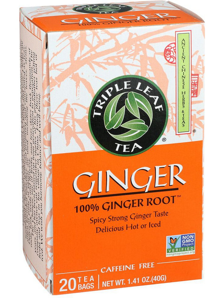 Ginger Herbal Tea, 20 tea bags, Triple Leaf Tea