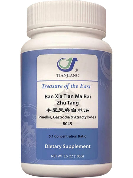 Treasure of the East, Ban Xia Tian Ma Bai Zhu Tang, Pinellia, Gastrodia & Atractylodes Decoction, Granules, 100 grams